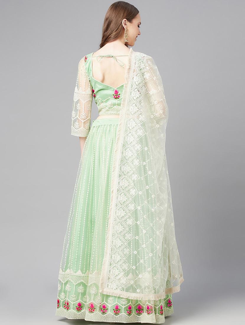embroidered a-line lehenga and choli with dupatta - 18515733 - Zoom Image - 3
