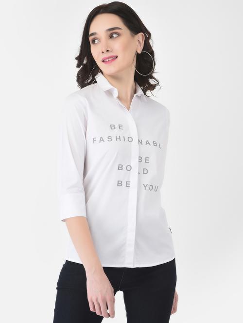three quarter sleeved typographic shirt - 18515749 - Standard Image - 1
