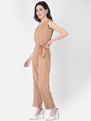 tie front striped jumpsuit - 18515754 - Standard Image - 2