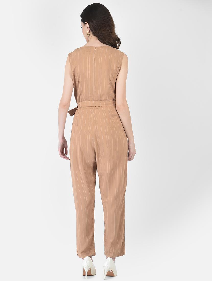 tie front striped jumpsuit - 18515754 - Zoom Image - 3