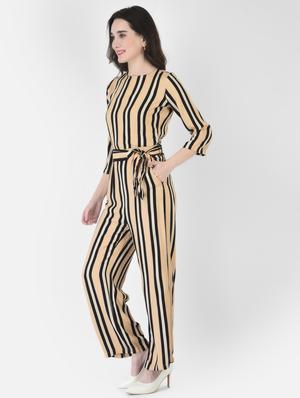 tie front striped jumpsuit - 18515755 - Standard Image - 2