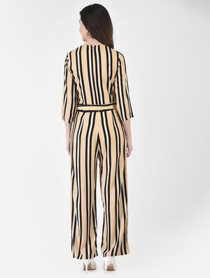tie front striped jumpsuit - 18515755 - Standard Image - 3