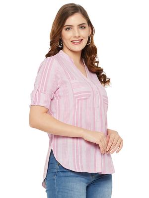 roll up sleeved striped regular shirt - 18515790 - Standard Image - 2