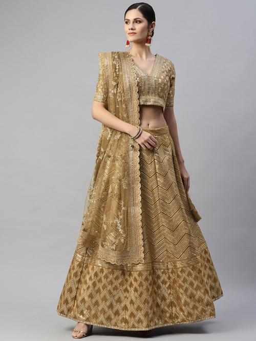 embroidered semi-stitched lehenga and choli with dupatta - 18515794 - Very Small Image - 1