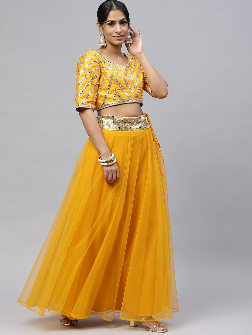 embroidered semi-stitched lehenga choli with dupatta - 18515796 - Zoom Image - 2