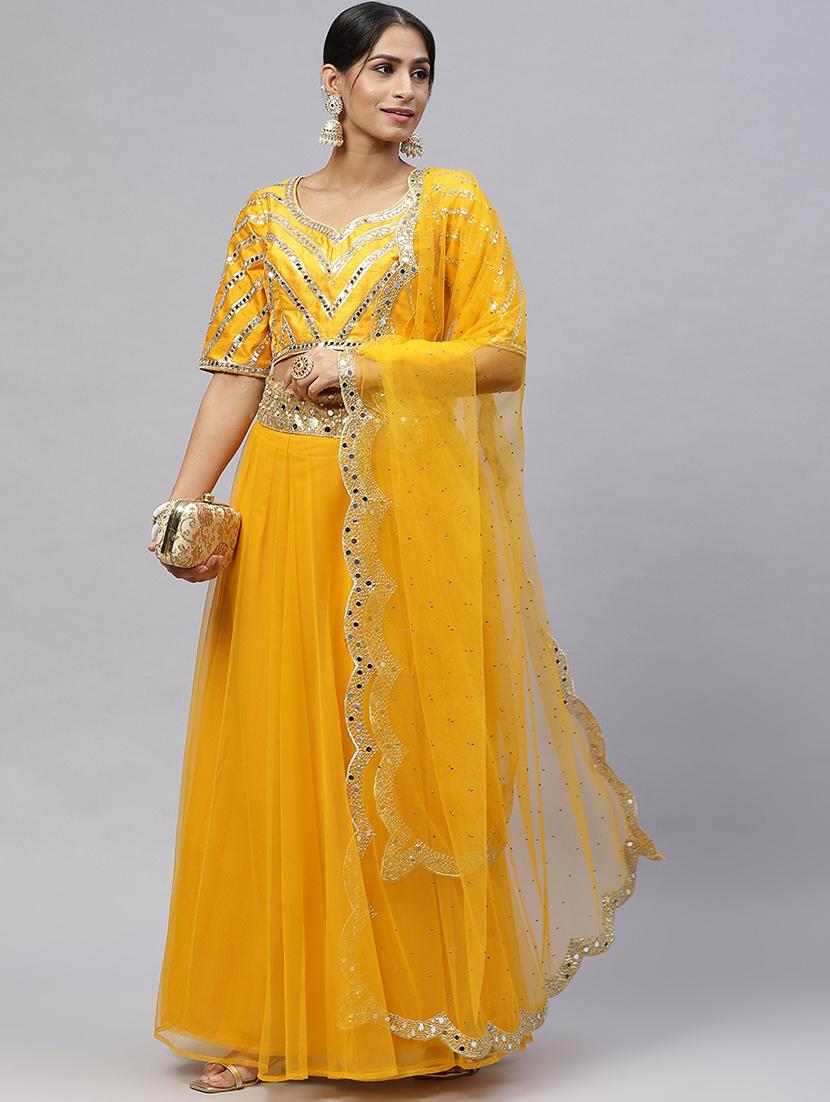 embroidered semi-stitched lehenga choli with dupatta - 18515796 - Zoom Image - 4