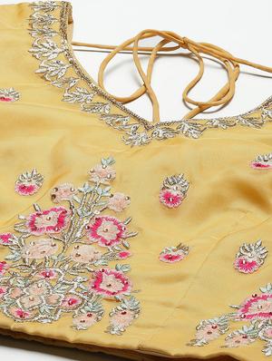 embroidered semi-stitched lehenga choli with dupatta - 18515798 - Standard Image - 5