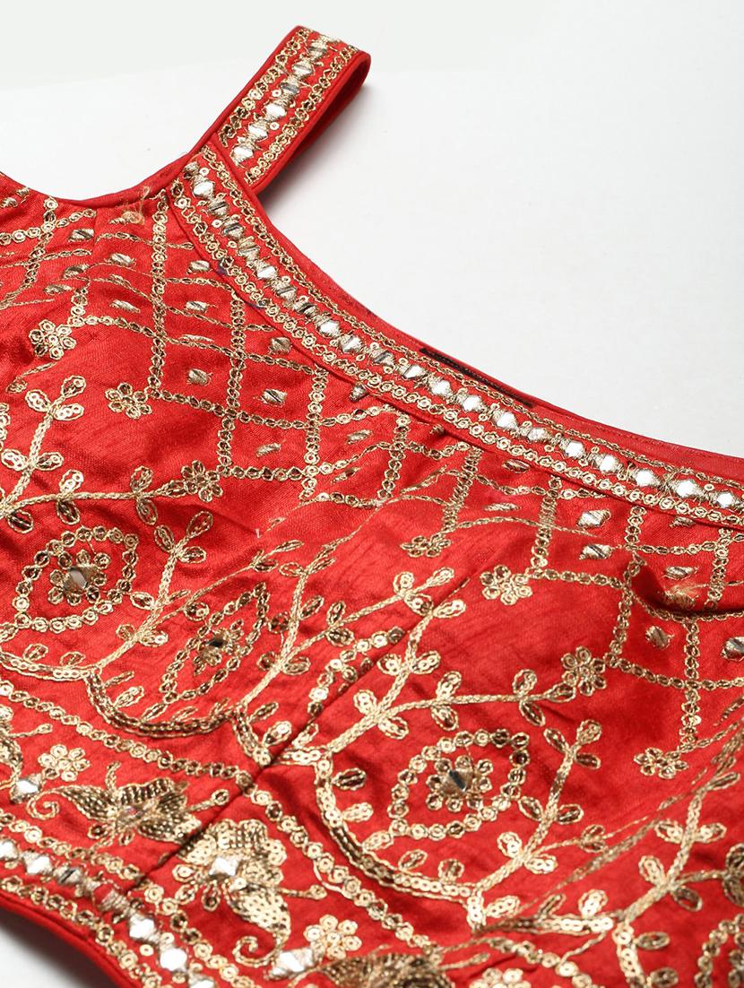 floral semi-stitched lehenga and choli with dupatta - 18515800 - Zoom Image - 5