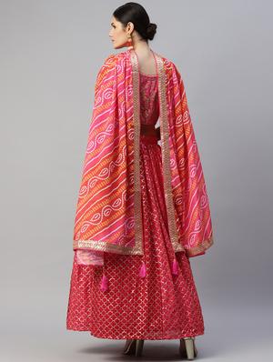 sequined semi-stitched lehenga and choli with dupatta - 18515802 - Standard Image - 3