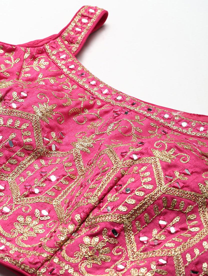 sequined semi-stitched lehenga and choli with dupatta - 18515802 - Zoom Image - 5