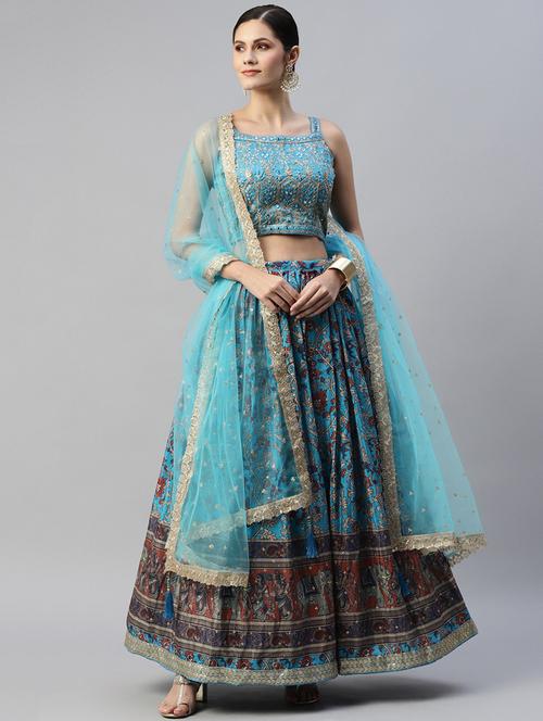 floral semi-stitched lehenga and choli with dupatta - 18515803 - Standard Image - 1