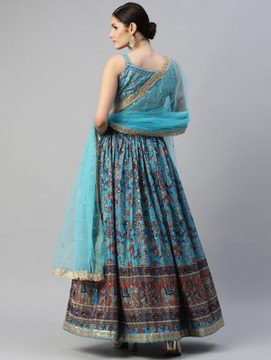 floral semi-stitched lehenga and choli with dupatta - 18515803 - Standard Image - 3