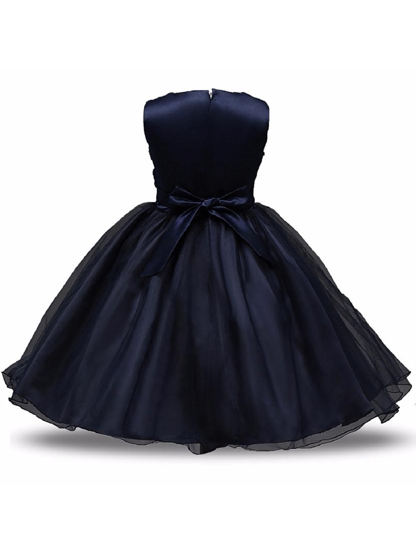 girls round neck embellished flared frock - 18517117 - Zoom Image - 2