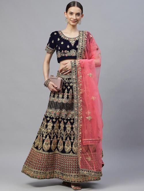 lehenga choli and dupatta with embroidery work - 18518624 - Standard Image - 1