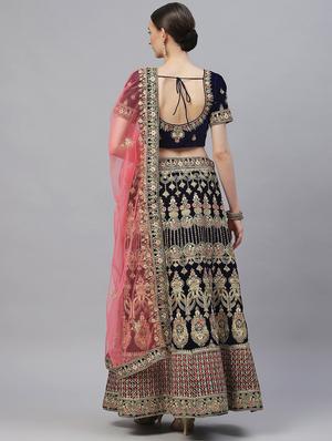 lehenga choli and dupatta with embroidery work - 18518624 - Standard Image - 3