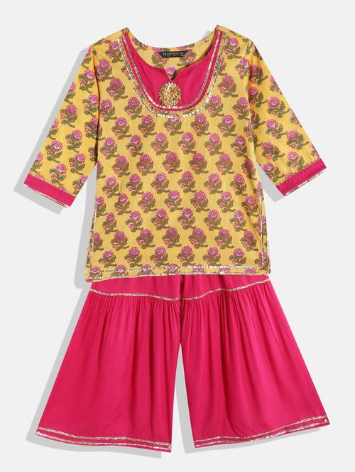 girls floral kurta sharara set - 18518645 - Standard Image - 1