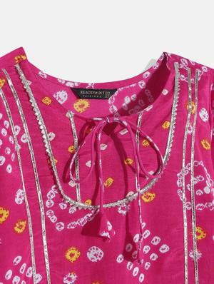 girls bandhani kurta sharara set - 18518646 - Standard Image - 5