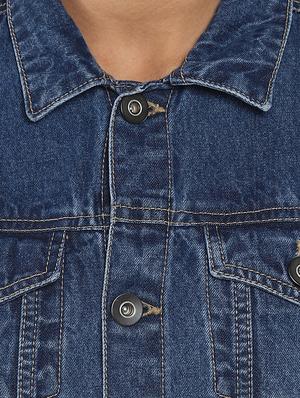 embroidered back light washed denim jacket - 18519213 - Standard Image - 5