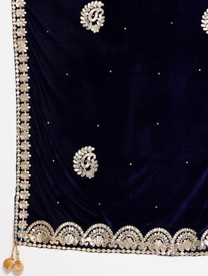 gotta patti velvet dupatta - 18519327 - Standard Image - 5