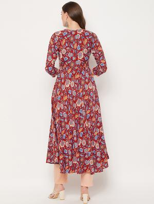 floral print flared kurta - 18519396 - Standard Image - 4