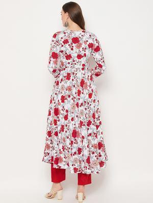 floral print flared kurta - 18519397 - Standard Image - 4