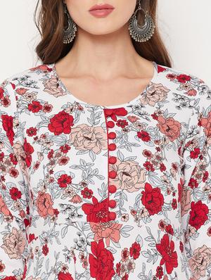 floral print flared kurta - 18519397 - Standard Image - 5