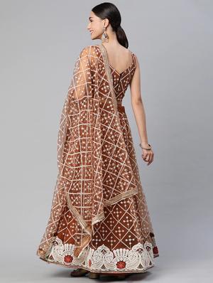 lehenga and choli with embroidery and sequence work and dupatta - 18519629 - Standard Image - 3