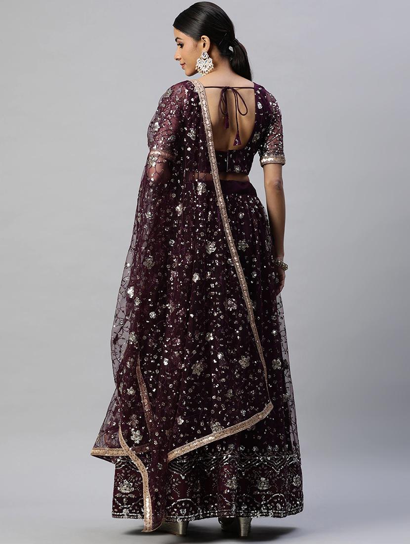 lehenga and choli with embroidery, sequence, zari work and dupatta - 18519640 - Zoom Image - 3
