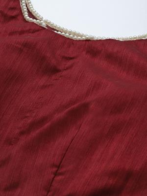 maroon color lehenga and choli with zari work and dupatta - 18519642 - Standard Image - 5