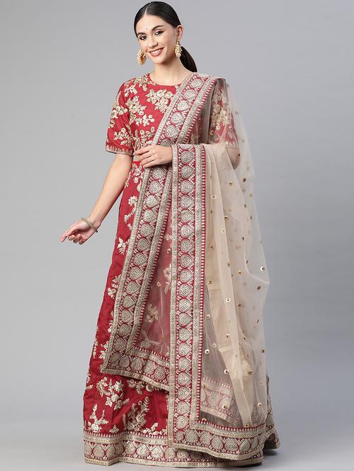 lehenga and choli with zari, sequence and embroidery work and dupatta - 18519644 - Standard Image - 1