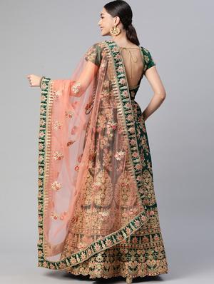 lehenga and choli with zari, embroidery, thread work and dupatta - 18519648 - Standard Image - 3