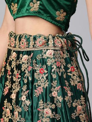 lehenga and choli with zari, embroidery, thread work and dupatta - 18519648 - Standard Image - 5