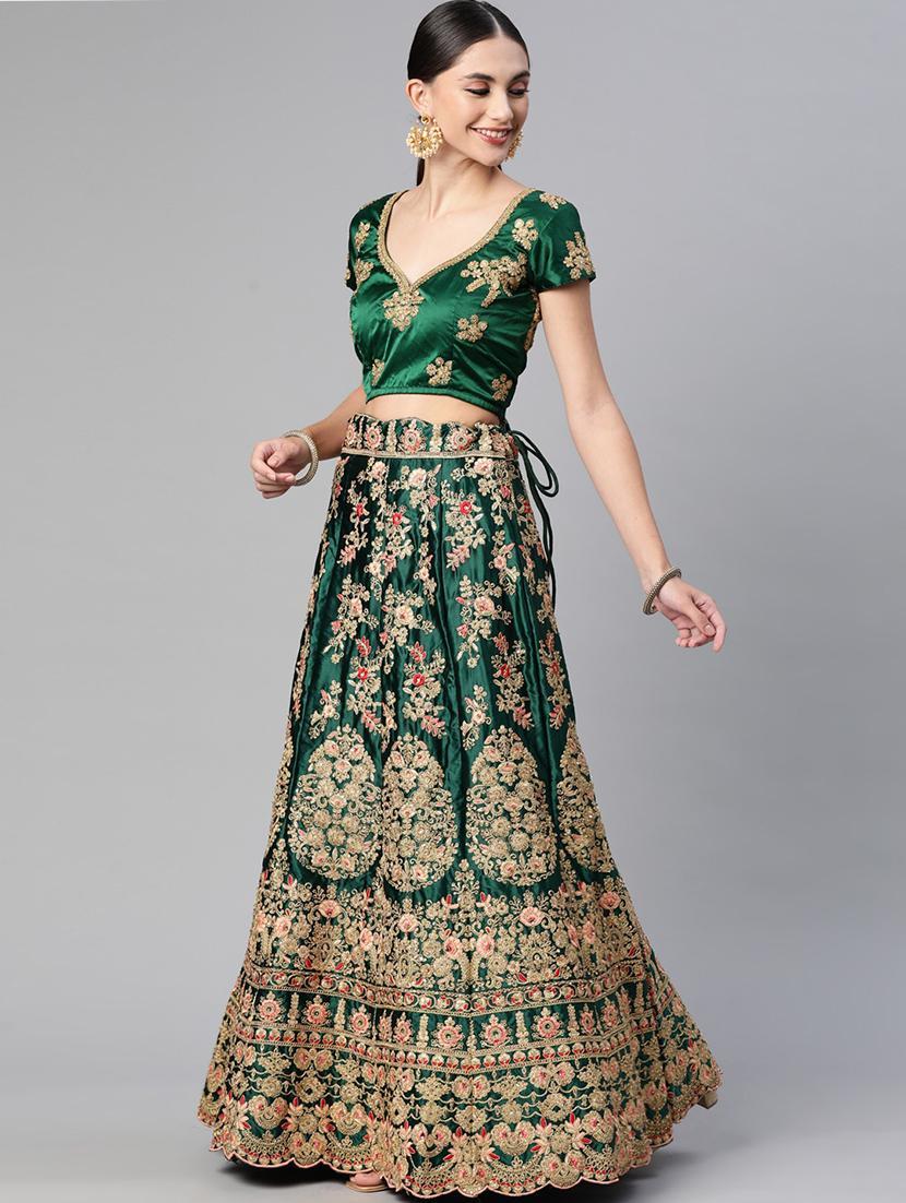 lehenga and choli with zari, embroidery, thread work and dupatta - 18519648 - Zoom Image - 2