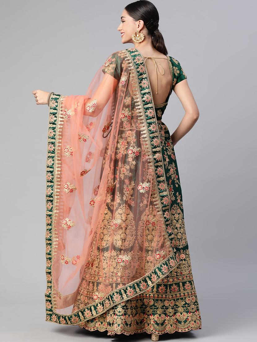 lehenga and choli with zari, embroidery, thread work and dupatta - 18519648 - Zoom Image - 3