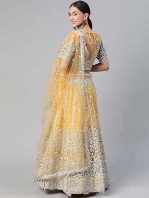 embroidered semi-stitched lehenga choli with dupatta - 18519653 - Standard Image - 3