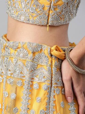 embroidered semi-stitched lehenga choli with dupatta - 18519653 - Standard Image - 4