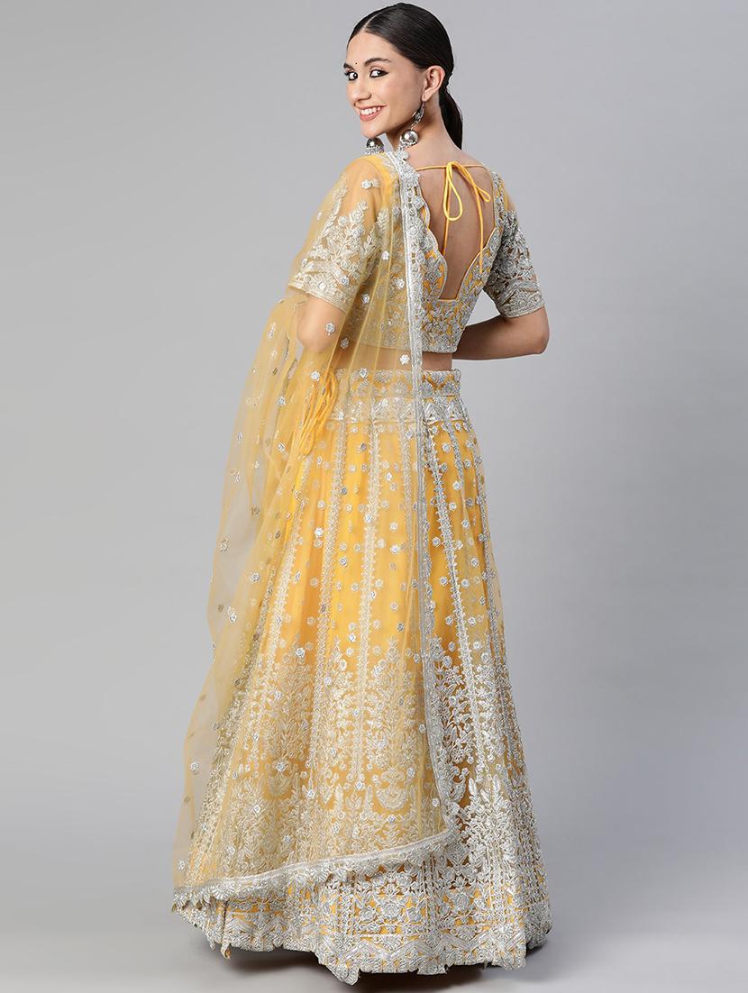 embroidered semi-stitched lehenga choli with dupatta - 18519653 - Zoom Image - 3