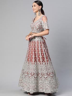 embroidered semi-stitched lehenga choli with dupatta - 18519655 - Standard Image - 2