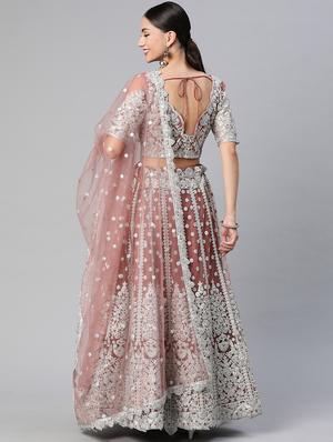 embroidered semi-stitched lehenga choli with dupatta - 18519655 - Standard Image - 3