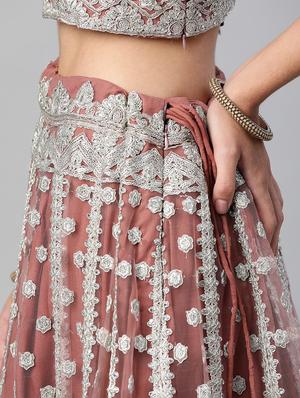 embroidered semi-stitched lehenga choli with dupatta - 18519655 - Standard Image - 4