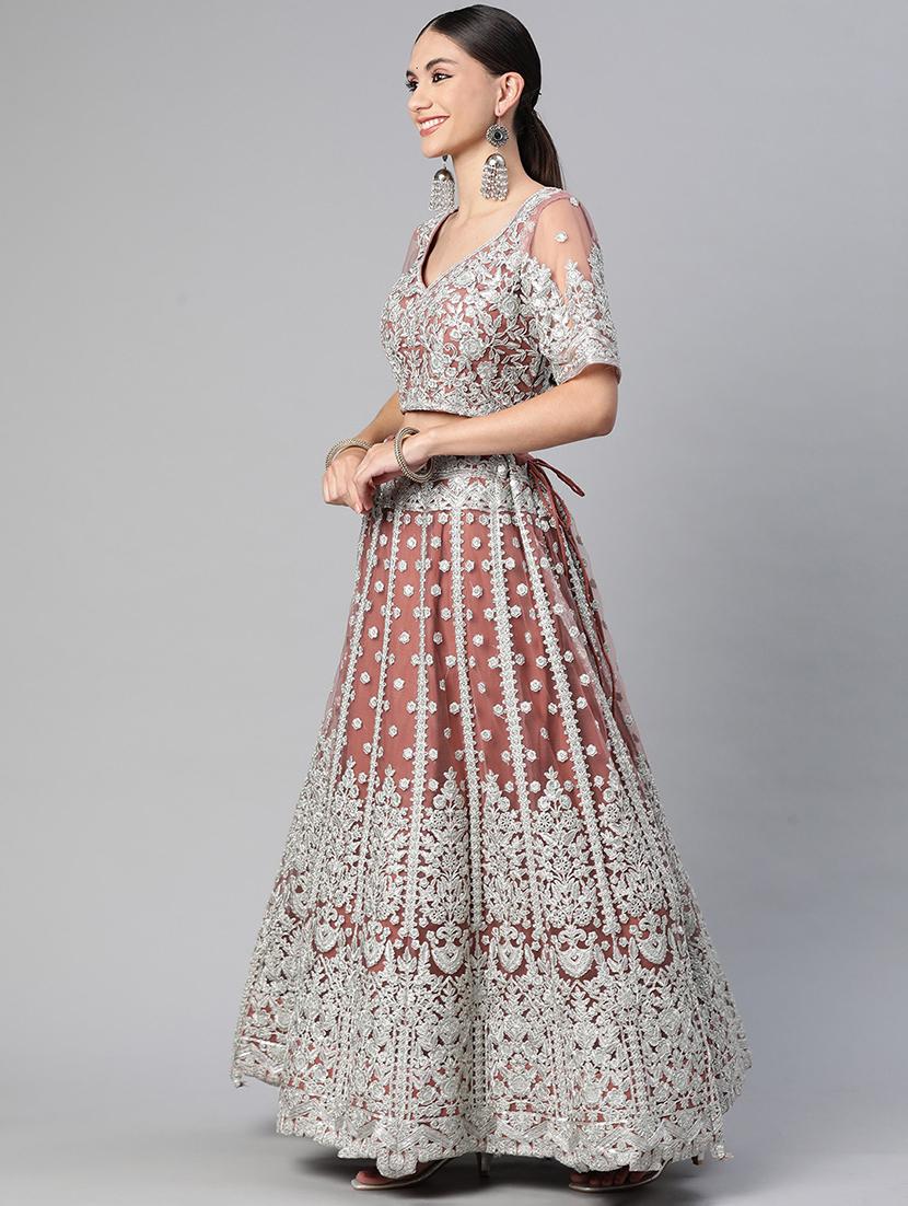 embroidered semi-stitched lehenga choli with dupatta - 18519655 - Zoom Image - 2