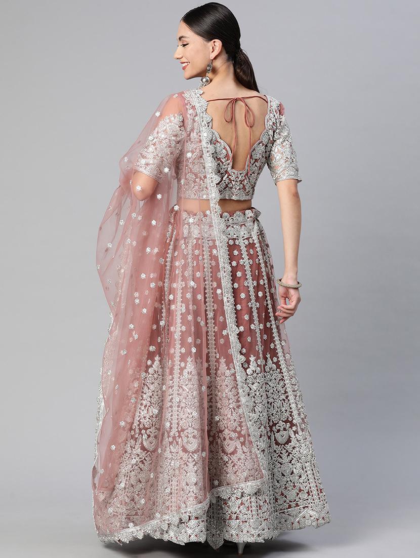embroidered semi-stitched lehenga choli with dupatta - 18519655 - Zoom Image - 3