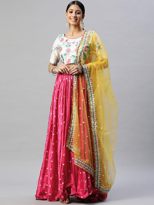 embroidered semi-stitched lehenga choli with dupatta - 18519662 - Standard Image - 1