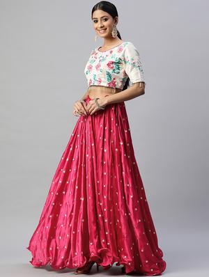 embroidered semi-stitched lehenga choli with dupatta - 18519662 - Standard Image - 2
