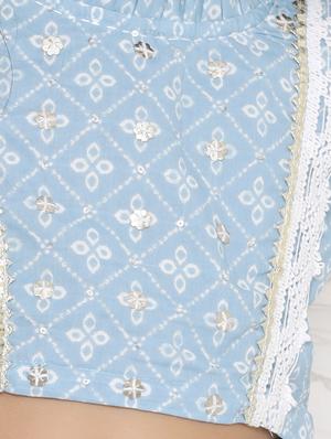 girls prinetd lehnga choli with dupatta - 18519897 - Standard Image - 5