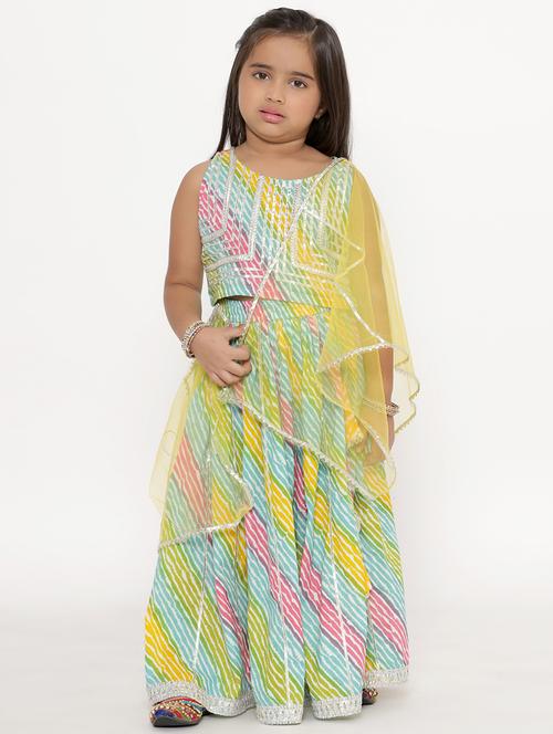 girls gota work lehnga choli with dupatta - 18519900 - Standard Image - 1
