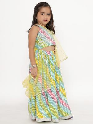 girls gota work lehnga choli with dupatta - 18519900 - Standard Image - 2