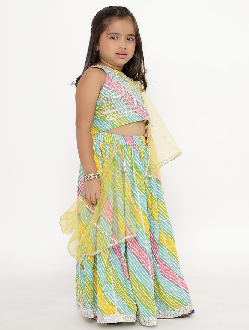 girls gota work lehnga choli with dupatta - 18519900 - Zoom Image - 2