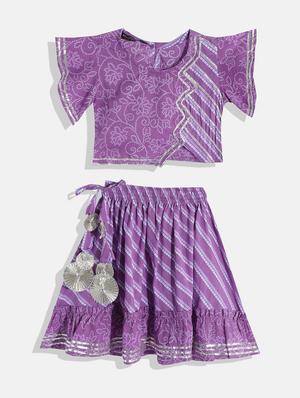 girls printed lehnga choli set with dupatta - 18519994 - Standard Image - 2