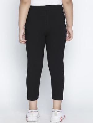 girls black solid legging - 18520122 - Standard Image - 3